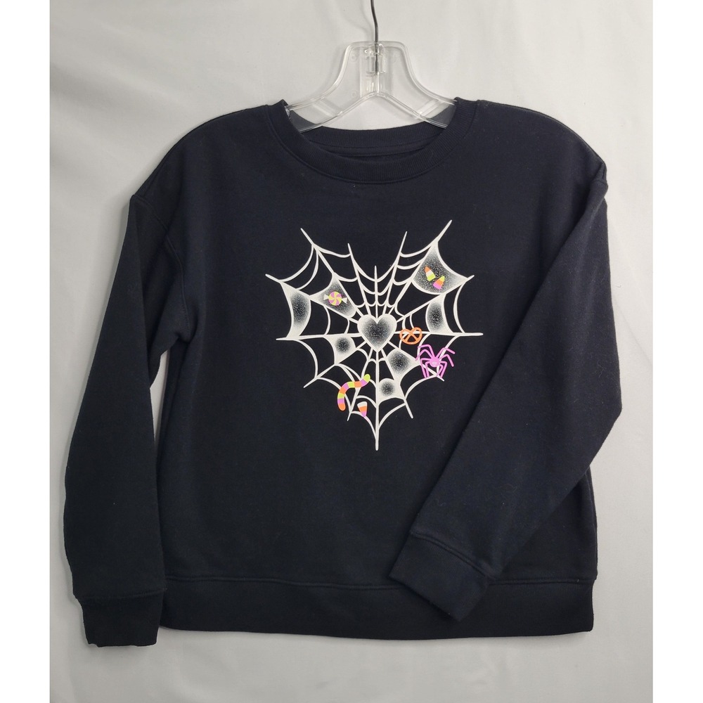 Cat‎ & Jack Halloween Sweatshirt, Spiderweb, Candy, Girls, Size L (10/12) - Picture 4 of 5